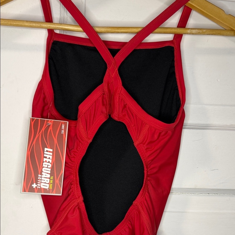 NWT One Piece Official LIFEGUARD® Red Racerback Swimsuit Size 30 / XS -Small NWT - Picture 3 of 11